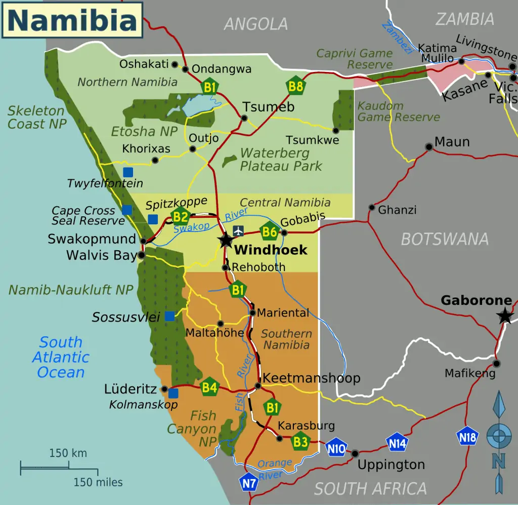 Namibia Patourlogy Exotic Excursion   Namibia Regions WV Map 1024x997.webp